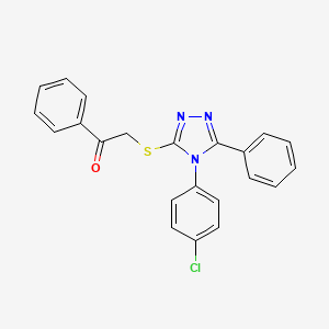 molecular formula C22H16ClN3OS B5821771 2-{[4-(4-chlorophenyl)-5-phenyl-4H-1,2,4-triazol-3-yl]thio}-1-phenylethanone 