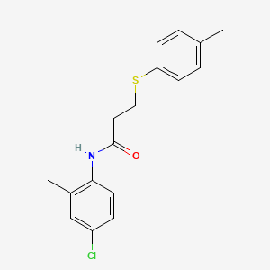 molecular formula C17H18ClNOS B5821779 N-(4-chloro-2-methylphenyl)-3-[(4-methylphenyl)thio]propanamide 