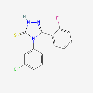 molecular formula C14H9ClFN3S B5821799 4-(3-chlorophenyl)-5-(2-fluorophenyl)-2,4-dihydro-3H-1,2,4-triazole-3-thione 