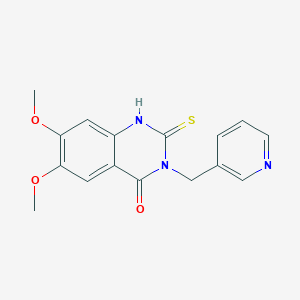molecular formula C16H15N3O3S B5821802 6,7-dimethoxy-3-(3-pyridinylmethyl)-2-thioxo-2,3-dihydro-4(1H)-quinazolinone 
