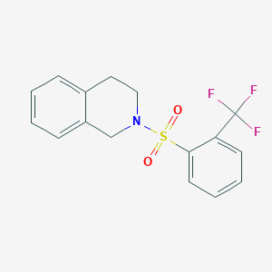 molecular formula C16H14F3NO2S B5821840 2-{[2-(trifluoromethyl)phenyl]sulfonyl}-1,2,3,4-tetrahydroisoquinoline 