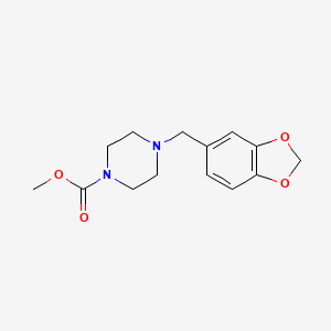 molecular formula C14H18N2O4 B5821850 methyl 4-(1,3-benzodioxol-5-ylmethyl)-1-piperazinecarboxylate 