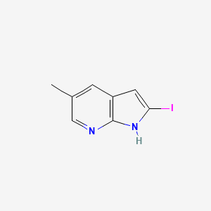 molecular formula C8H7IN2 B582186 2-碘-5-甲基-1H-吡咯并[2,3-b]吡啶 CAS No. 1227270-15-6