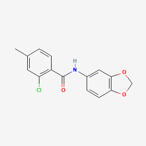 molecular formula C15H12ClNO3 B5821876 N-1,3-benzodioxol-5-yl-2-chloro-4-methylbenzamide 