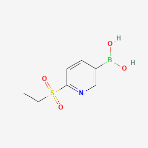 molecular formula C7H10BNO4S B582189 6-(乙烷磺酰)吡啶-3-硼酸 CAS No. 1256345-84-2