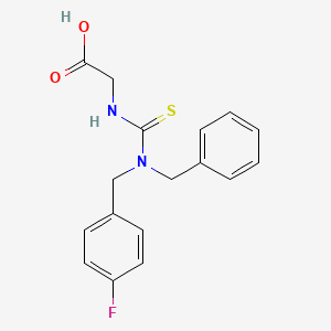 molecular formula C17H17FN2O2S B5821904 N-{[benzyl(4-fluorobenzyl)amino]carbonothioyl}glycine 