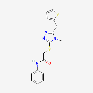 molecular formula C16H16N4OS2 B5821922 2-{[4-methyl-5-(2-thienylmethyl)-4H-1,2,4-triazol-3-yl]thio}-N-phenylacetamide 