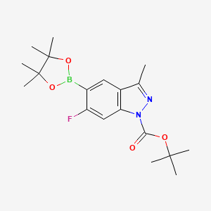 molecular formula C19H26BFN2O4 B582193 叔丁基 6-氟-3-甲基-5-(4,4,5,5-四甲基-1,3,2-二氧杂硼环-2-基)-1H-吲唑-1-甲酸酯 CAS No. 1333222-21-1