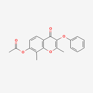 molecular formula C19H16O5 B5821934 2,8-dimethyl-4-oxo-3-phenoxy-4H-chromen-7-yl acetate 
