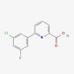 molecular formula C12H7ClFNO2 B582194 6-(3-氯-5-氟苯基)吡啶-2-甲酸 CAS No. 1261932-98-2