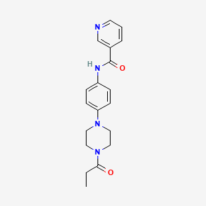 molecular formula C19H22N4O2 B5821949 N-[4-(4-propionyl-1-piperazinyl)phenyl]nicotinamide 