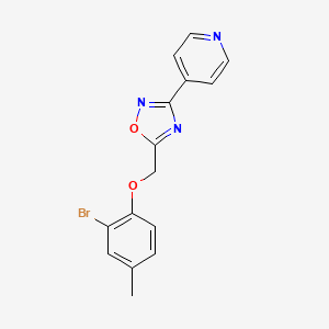 molecular formula C15H12BrN3O2 B5821957 4-{5-[(2-bromo-4-methylphenoxy)methyl]-1,2,4-oxadiazol-3-yl}pyridine 