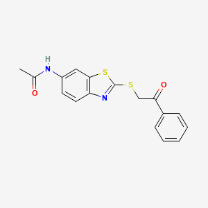 molecular formula C17H14N2O2S2 B5821978 N-{2-[(2-oxo-2-phenylethyl)thio]-1,3-benzothiazol-6-yl}acetamide CAS No. 425654-96-2
