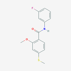 molecular formula C15H14FNO2S B5821986 N-(3-fluorophenyl)-2-methoxy-4-(methylthio)benzamide 