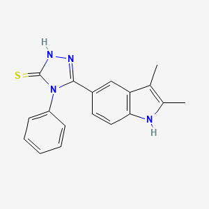 molecular formula C18H16N4S B5821998 5-(2,3-dimethyl-1H-indol-5-yl)-4-phenyl-2,4-dihydro-3H-1,2,4-triazole-3-thione 
