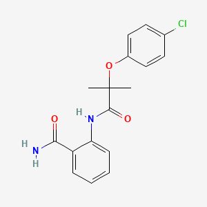 molecular formula C17H17ClN2O3 B5822054 2-{[2-(4-chlorophenoxy)-2-methylpropanoyl]amino}benzamide 