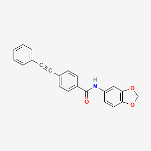 molecular formula C22H15NO3 B5822070 N-1,3-benzodioxol-5-yl-4-(phenylethynyl)benzamide 