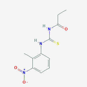 molecular formula C11H13N3O3S B5822117 N-{[(2-methyl-3-nitrophenyl)amino]carbonothioyl}propanamide 