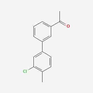 molecular formula C15H13ClO B582212 1-[3-(3-氯-4-甲基苯基)苯基]乙酮 CAS No. 1355247-05-0