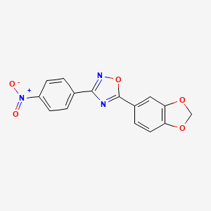 molecular formula C15H9N3O5 B5822123 5-(1,3-benzodioxol-5-yl)-3-(4-nitrophenyl)-1,2,4-oxadiazole 