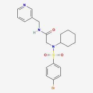 molecular formula C20H24BrN3O3S B5822132 N~2~-[(4-bromophenyl)sulfonyl]-N~2~-cyclohexyl-N~1~-(3-pyridinylmethyl)glycinamide 