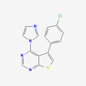 molecular formula C15H9ClN4S B5822134 5-(4-chlorophenyl)-4-(1H-imidazol-1-yl)thieno[2,3-d]pyrimidine 