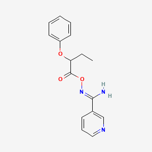 molecular formula C16H17N3O3 B5822143 N'-[(2-phenoxybutanoyl)oxy]-3-pyridinecarboximidamide 