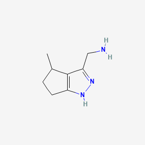 molecular formula C8H13N3 B582215 (4-Methyl-1,4,5,6-tetrahydrocyclopenta[C]pyrazol-3-YL)methanamine CAS No. 1211596-38-1