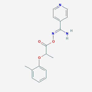 molecular formula C16H17N3O3 B5822151 N'-{[2-(2-methylphenoxy)propanoyl]oxy}-4-pyridinecarboximidamide 