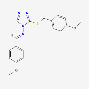 molecular formula C18H18N4O2S B5822157 N-(4-methoxybenzylidene)-3-[(4-methoxybenzyl)thio]-4H-1,2,4-triazol-4-amine 