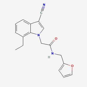 2-(3-cyano-7-ethyl-1H-indol-1-yl)-N-(2-furylmethyl)acetamide