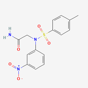 molecular formula C15H15N3O5S B5822234 N~2~-[(4-methylphenyl)sulfonyl]-N~2~-(3-nitrophenyl)glycinamide 