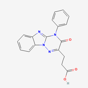 molecular formula C18H14N4O3 B5822255 3-(3-oxo-4-phenyl-3,4-dihydro[1,2,4]triazino[2,3-a]benzimidazol-2-yl)propanoic acid 