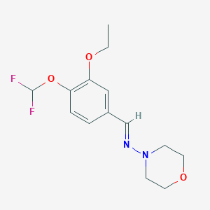 molecular formula C14H18F2N2O3 B5822260 N-[4-(difluoromethoxy)-3-ethoxybenzylidene]-4-morpholinamine 