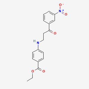molecular formula C18H18N2O5 B5822269 ethyl 4-{[3-(3-nitrophenyl)-3-oxopropyl]amino}benzoate 