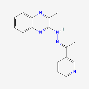 molecular formula C16H15N5 B5822293 1-(3-pyridinyl)ethanone (3-methyl-2-quinoxalinyl)hydrazone 