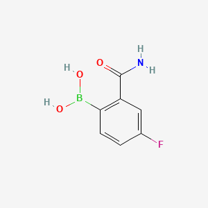molecular formula C7H7BFNO3 B582232 (2-氨基甲酰基-4-氟苯基)硼酸 CAS No. 1217500-90-7