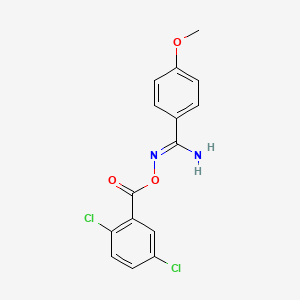 molecular formula C15H12Cl2N2O3 B5822323 N'-[(2,5-dichlorobenzoyl)oxy]-4-methoxybenzenecarboximidamide 