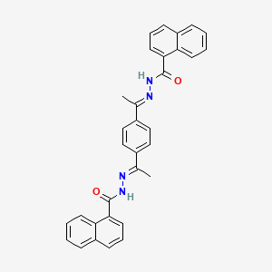 molecular formula C32H26N4O2 B5822330 N',N''-(1,4-phenylenedi-1-ethyl-1-ylidene)di(1-naphthohydrazide) 
