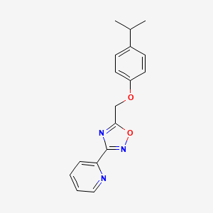 molecular formula C17H17N3O2 B5822355 2-{5-[(4-isopropylphenoxy)methyl]-1,2,4-oxadiazol-3-yl}pyridine 
