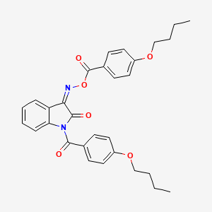 1-(4-butoxybenzoyl)-1H-indole-2,3-dione 3-[O-(4-butoxybenzoyl)oxime]