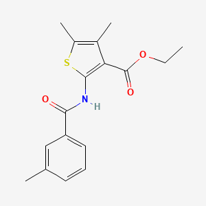 molecular formula C17H19NO3S B5822380 ethyl 4,5-dimethyl-2-[(3-methylbenzoyl)amino]-3-thiophenecarboxylate 