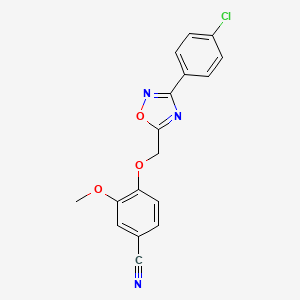 molecular formula C17H12ClN3O3 B5822444 4-{[3-(4-chlorophenyl)-1,2,4-oxadiazol-5-yl]methoxy}-3-methoxybenzonitrile 