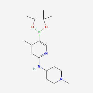 B582245 4-Methyl-n-(1-methylpiperidin-4-yl)-5-(4,4,5,5-tetramethyl-1,3,2-dioxaborolan-2-yl)pyridin-2-amine CAS No. 1353718-70-3