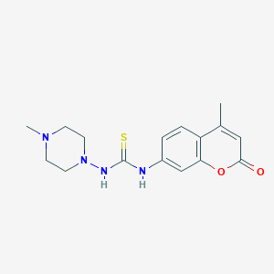 molecular formula C16H20N4O2S B5822450 N-(4-methyl-2-oxo-2H-chromen-7-yl)-N'-(4-methyl-1-piperazinyl)thiourea 