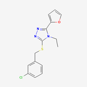 molecular formula C15H14ClN3OS B5822454 3-[(3-chlorobenzyl)thio]-4-ethyl-5-(2-furyl)-4H-1,2,4-triazole CAS No. 618413-51-7