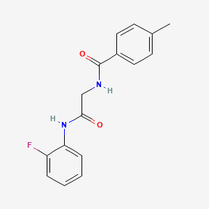 molecular formula C16H15FN2O2 B5822465 N-{2-[(2-fluorophenyl)amino]-2-oxoethyl}-4-methylbenzamide 
