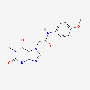 molecular formula C16H17N5O4 B5822485 2-(1,3-dimethyl-2,6-dioxo-1,2,3,6-tetrahydro-7H-purin-7-yl)-N-(4-methoxyphenyl)acetamide 