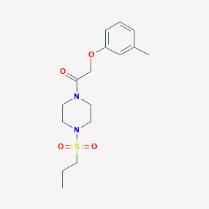 molecular formula C16H24N2O4S B5822506 1-[(3-methylphenoxy)acetyl]-4-(propylsulfonyl)piperazine 