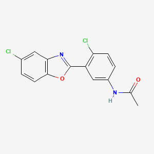 N-[4-chloro-3-(5-chloro-1,3-benzoxazol-2-yl)phenyl]acetamide